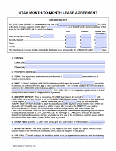 Free Utah Rental Lease Agreement Templates | PDF