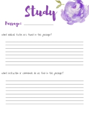 Bible Study Worksheet Printables - Bellas Boutique