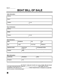 free printable bill of sale for boat and trailer