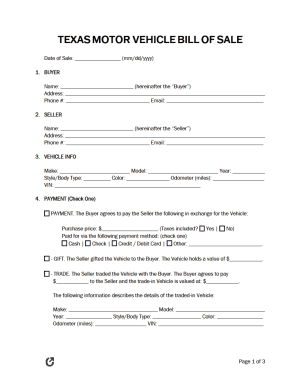 free printable bill of sale for house