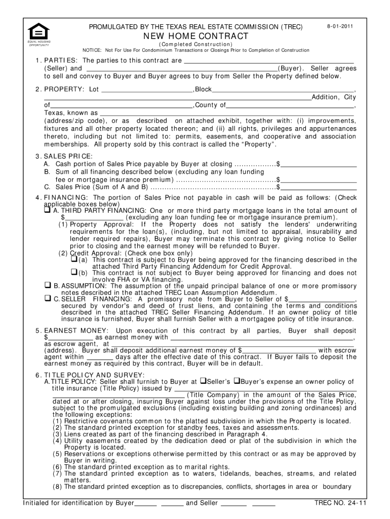 Trec 24 11 New Download - Fill Online, Printable, Fillable, Blank ...
