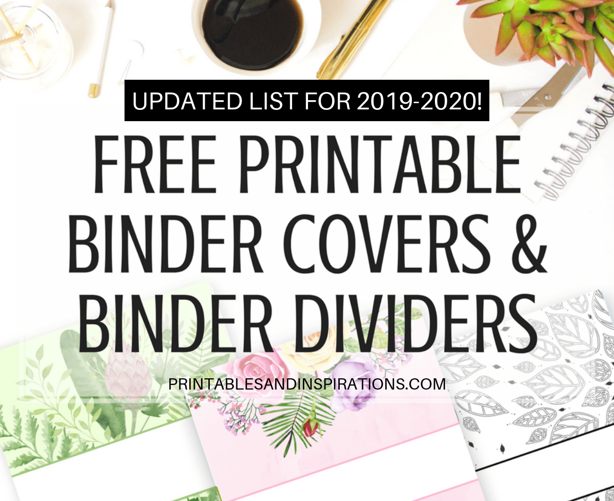 Free Printable Binder Dividers And Binder Covers – Floral ...