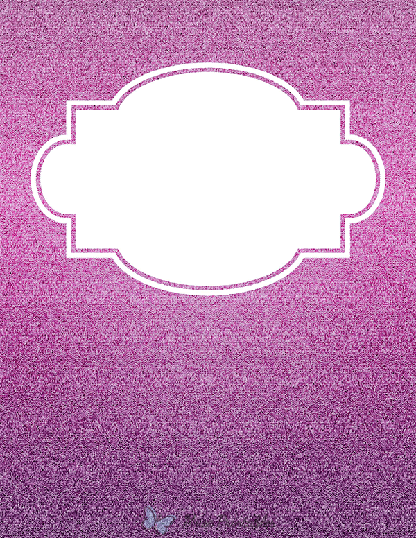 Printable Purple Glitter Binder Cover