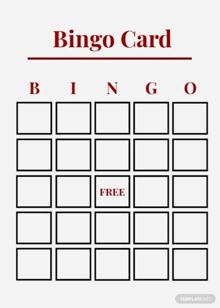 Blank Bingo Card Template in PSD, Illustrator, Word - Download ...