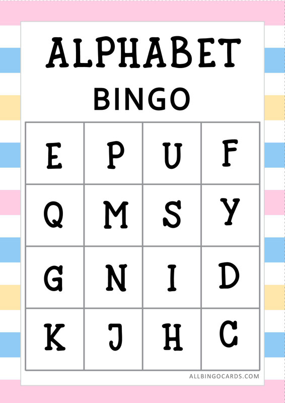 Free Printable Alphabet Bingo for Kids