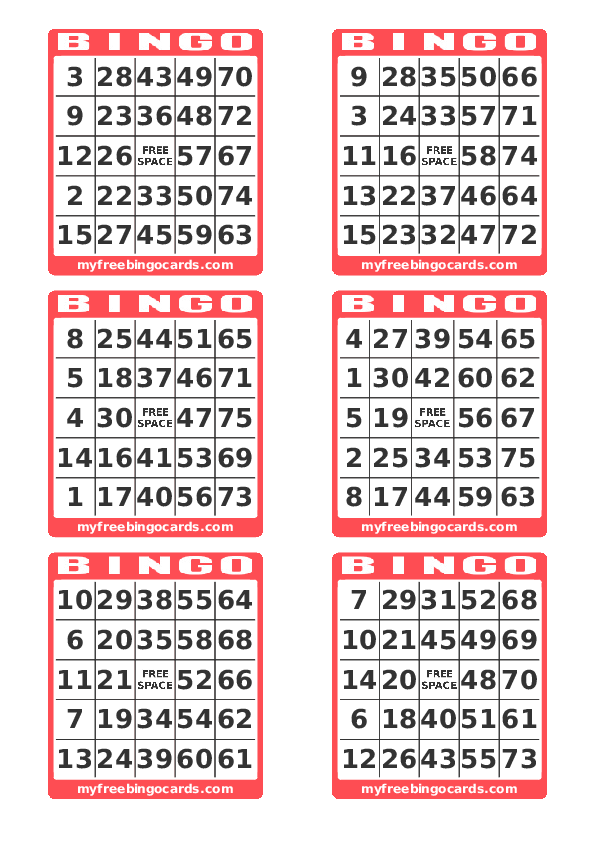 free printable bingo cards with numbers pdf