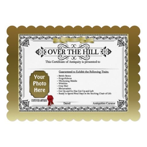 free printable birthday cards over the hill