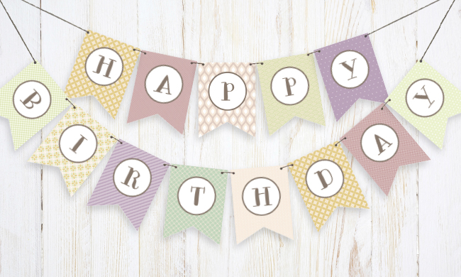 free printable birthday flags