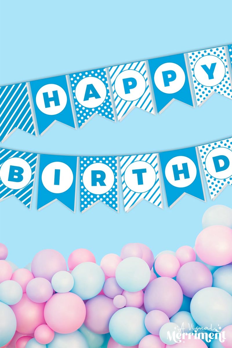 Simple Party DIY: Printable Birthday Banner {Aqua Blue} | Kids ...