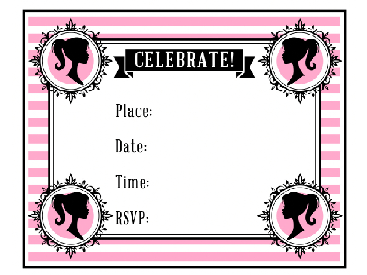 Vintage Barbie Party Printables (FREE Download) | Catch My Party - Worksheets Library for Free Printable Barbie Party Invitations