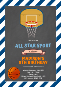 free printable birthday invitations basketball