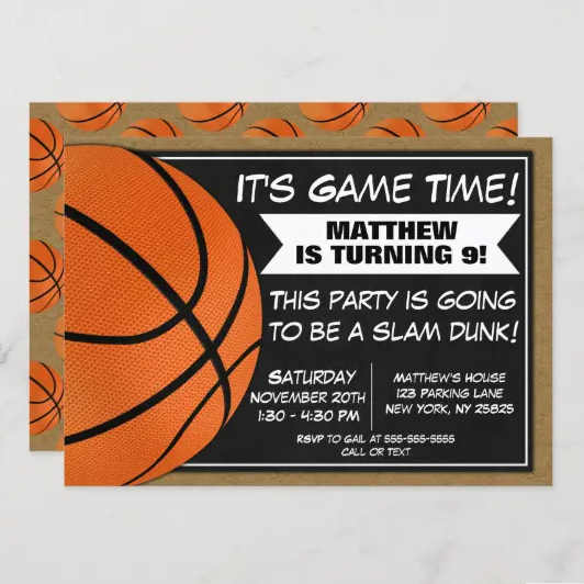 free printable birthday invitations basketball