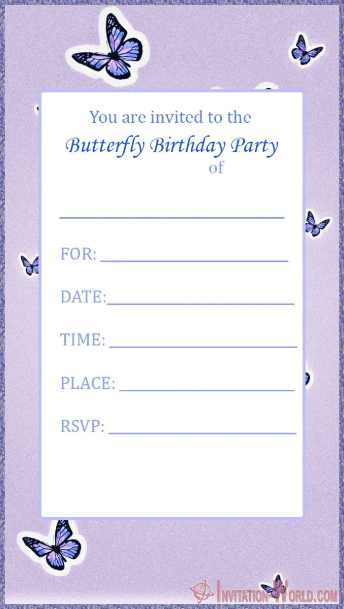 free printable birthday invitations butterfly
