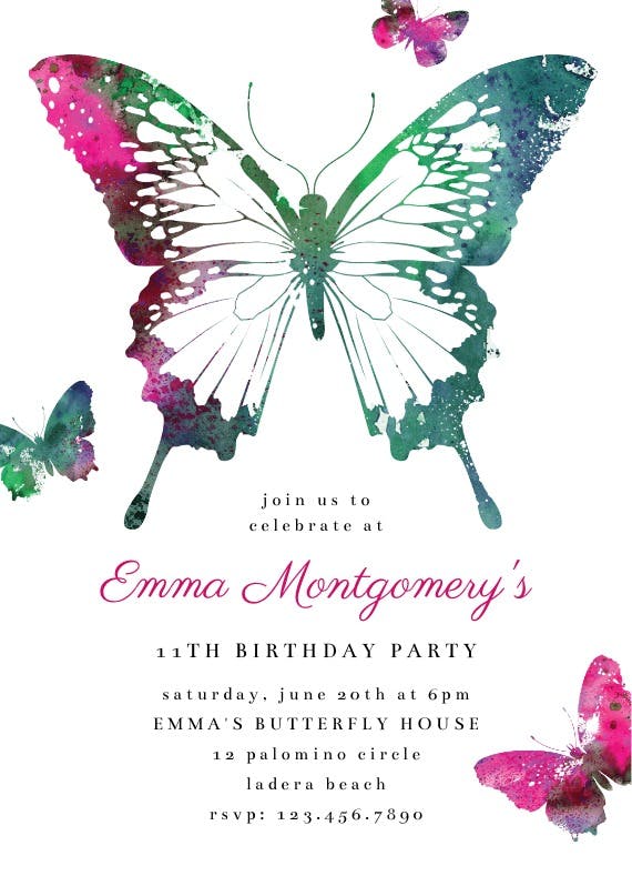 free printable birthday invitations butterfly