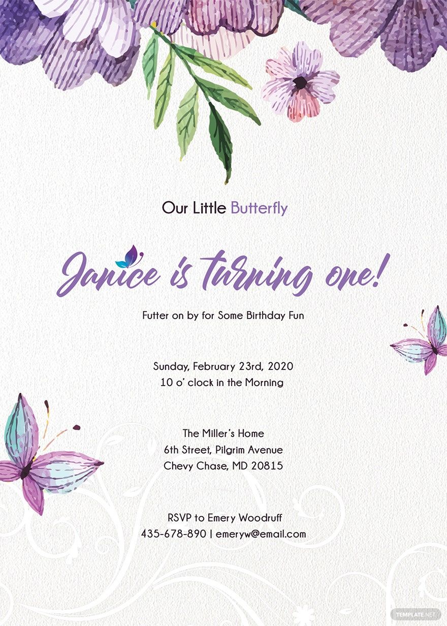 free printable birthday invitations butterfly