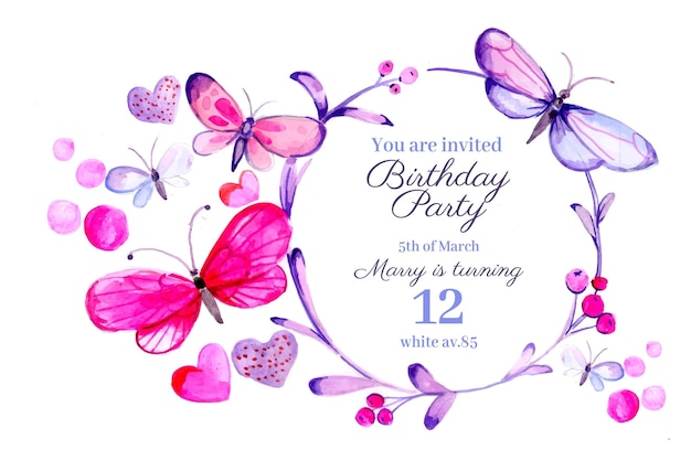 free printable birthday invitations butterfly