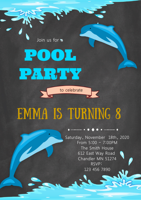 free printable birthday invitations dolphins