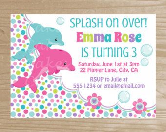 free printable birthday invitations dolphins