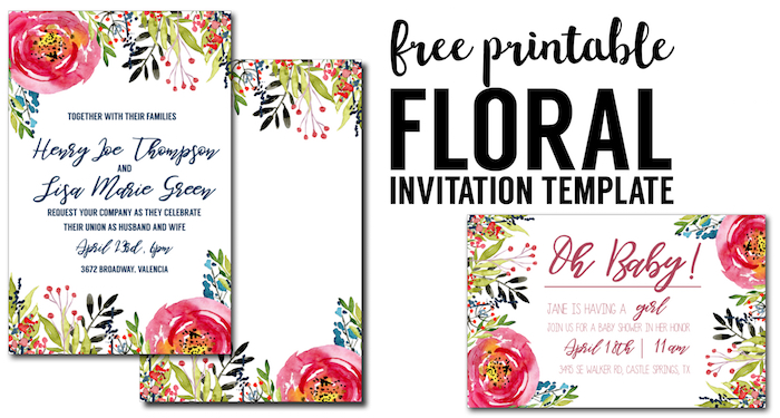 Floral Invitation Template {free printable} - Paper Trail Design