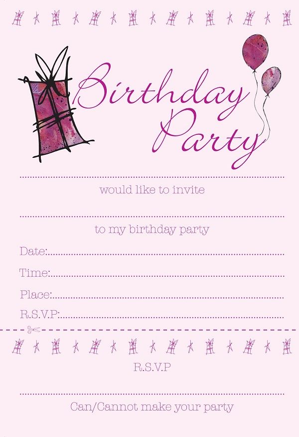 free printable birthday invitations for her