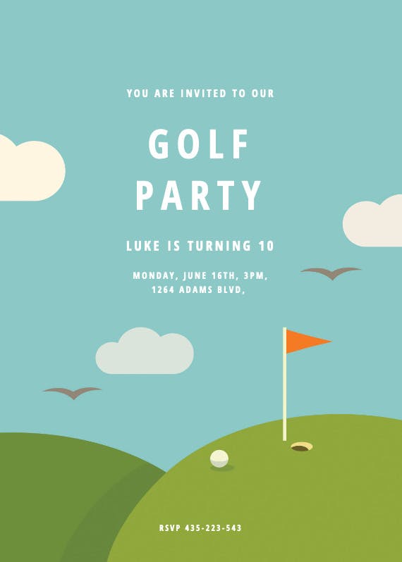 free printable birthday invitations golf