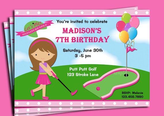 free printable birthday invitations golf