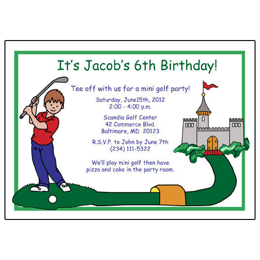 free printable birthday invitations golf