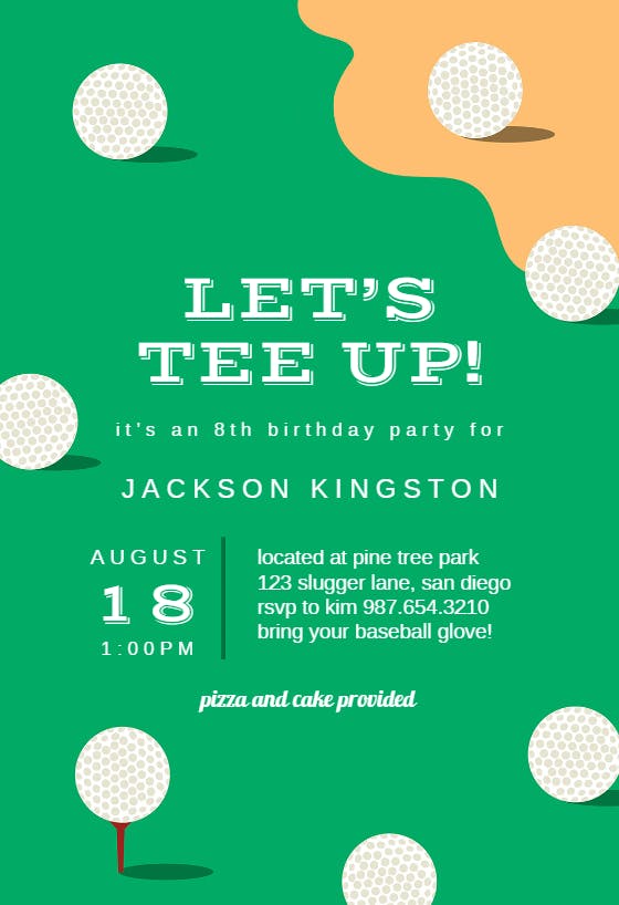 free printable birthday invitations golf