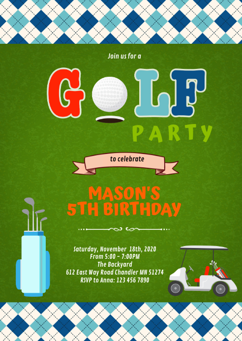 Cute mini golf party invitation Template | PosterMyWall
