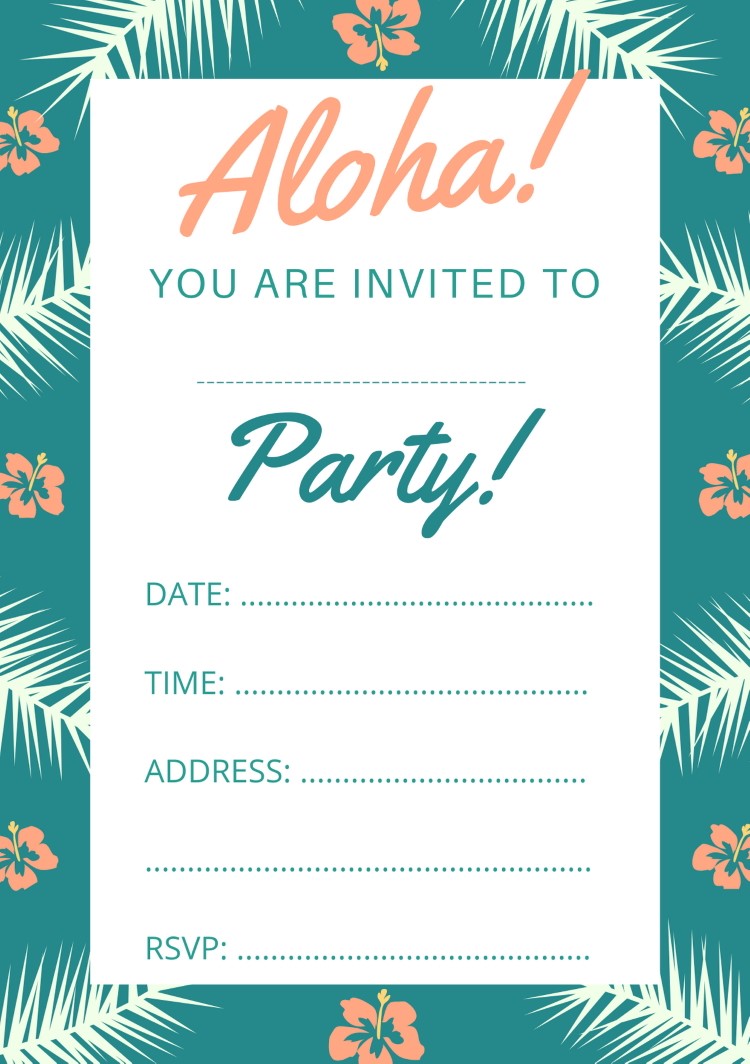 Hawaiian Luau Party Invitations | FREE Printables | OHbaby!