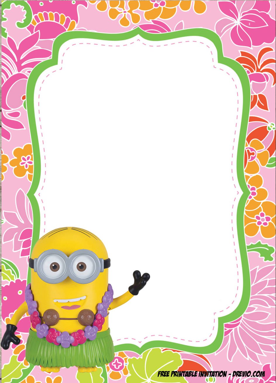 free printable birthday invitations luau