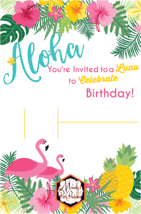 free printable birthday invitations luau