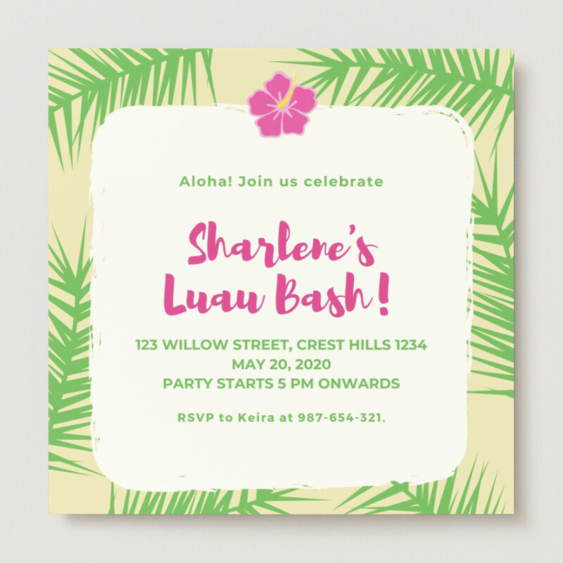 Free, printable and customizable luau invitation templates 