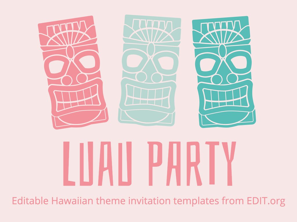 free printable birthday invitations luau