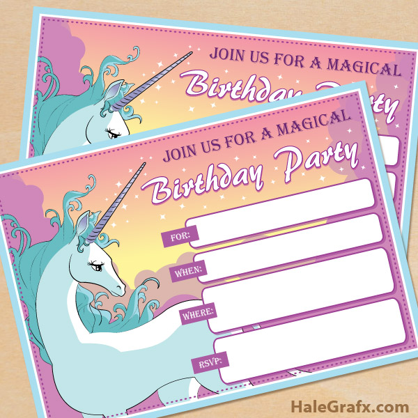 free printable birthday invitations magic theme