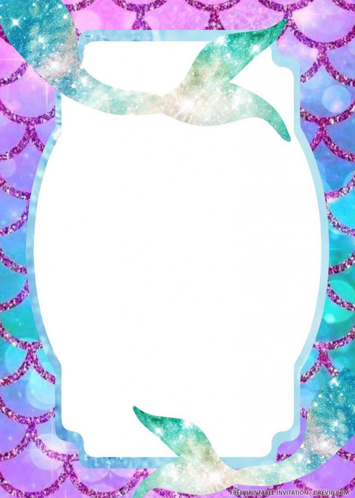 free printable birthday invitations mermaid