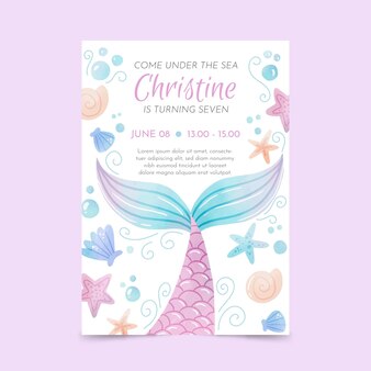 free printable birthday invitations mermaid