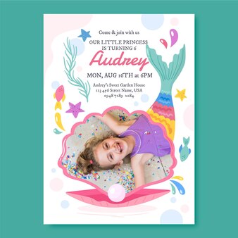 free printable birthday invitations mermaid