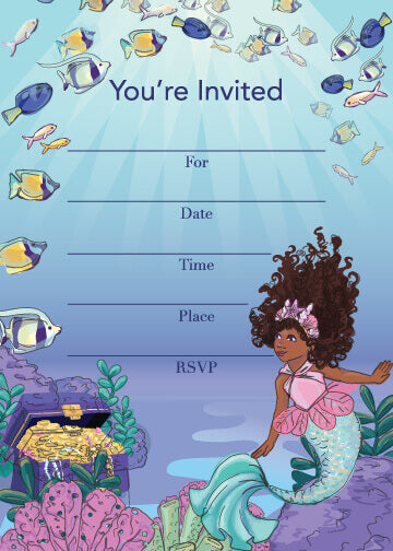 free printable birthday invitations mermaid