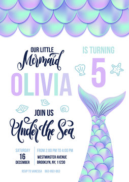 free printable birthday invitations mermaid