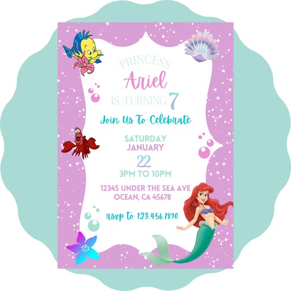 free printable birthday invitations mermaid
