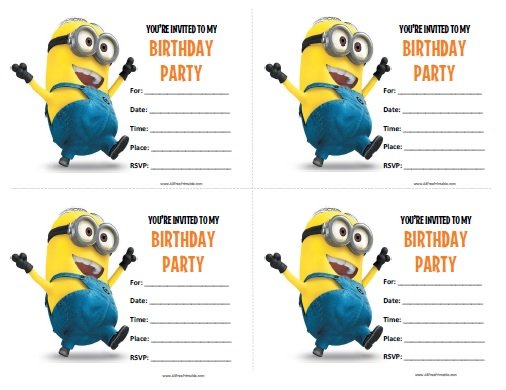 free printable birthday invitations minions