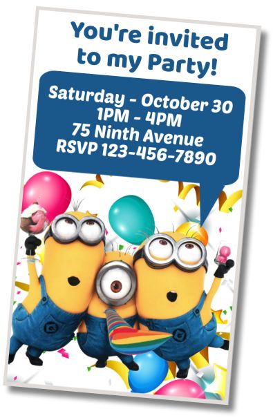 free printable birthday invitations minions