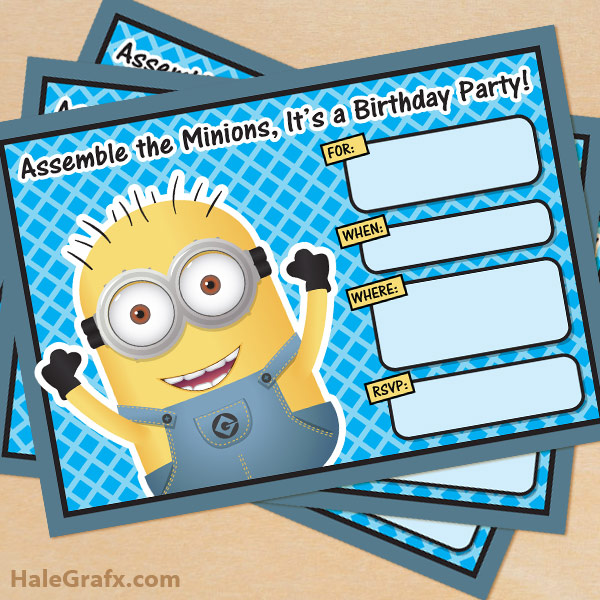 free printable birthday invitations minions