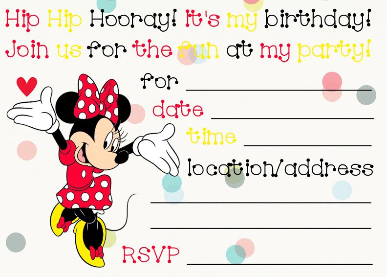 Free Minnie Mouse Invitations - Print Now
