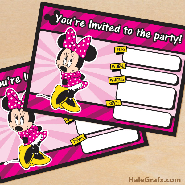 free printable birthday invitations minnie mouse