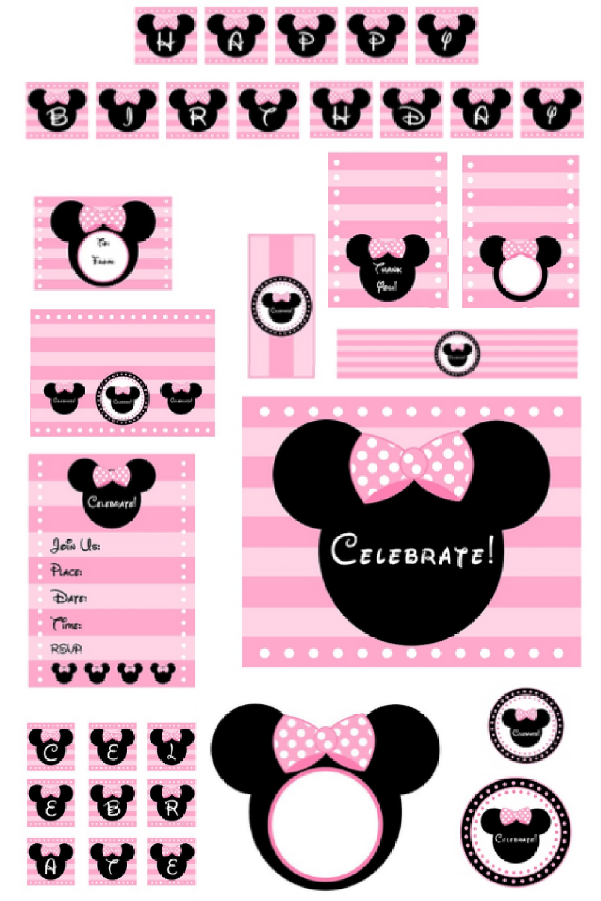 free printable birthday invitations minnie mouse
