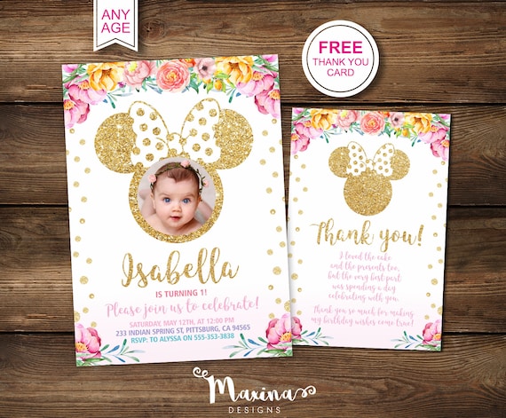 free printable birthday invitations minnie mouse
