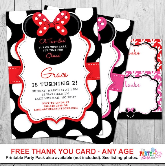 free printable birthday invitations minnie mouse