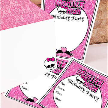 Printable Monster High Party Invitations